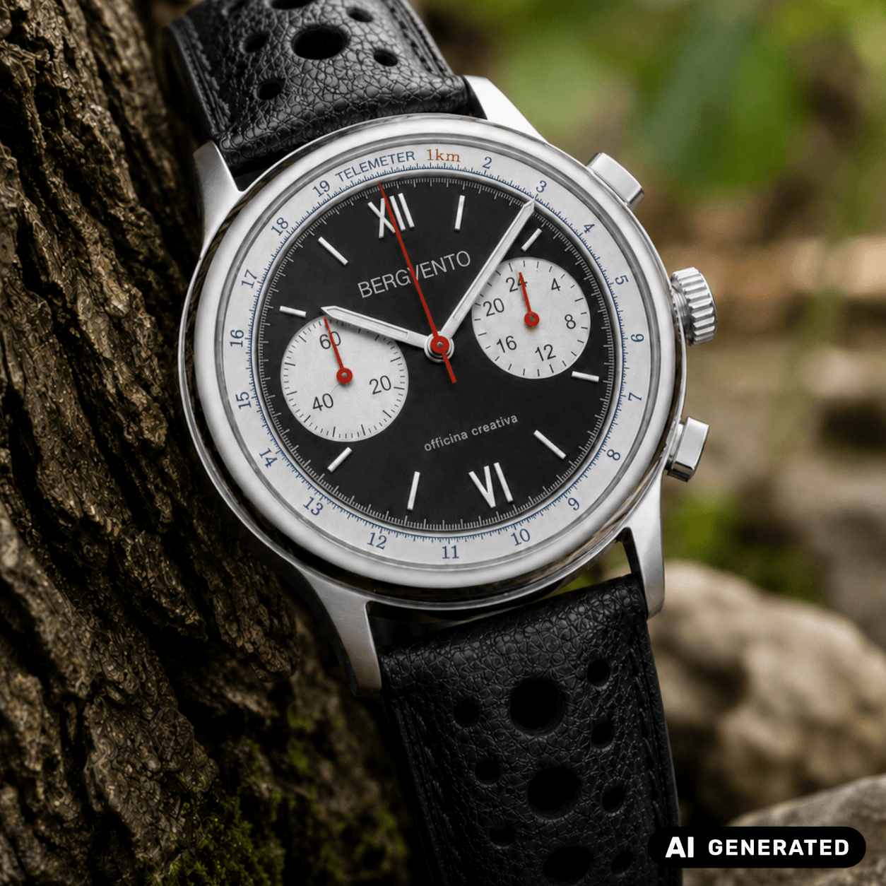 AI-generated watch bergvento marmolada macro view  in nature