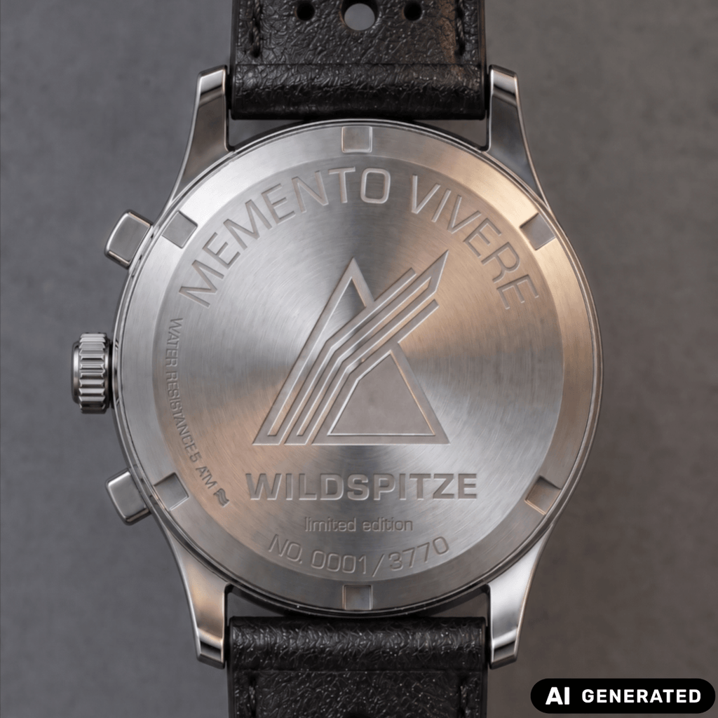 AI-generated watch bergvento wildspitze back view case