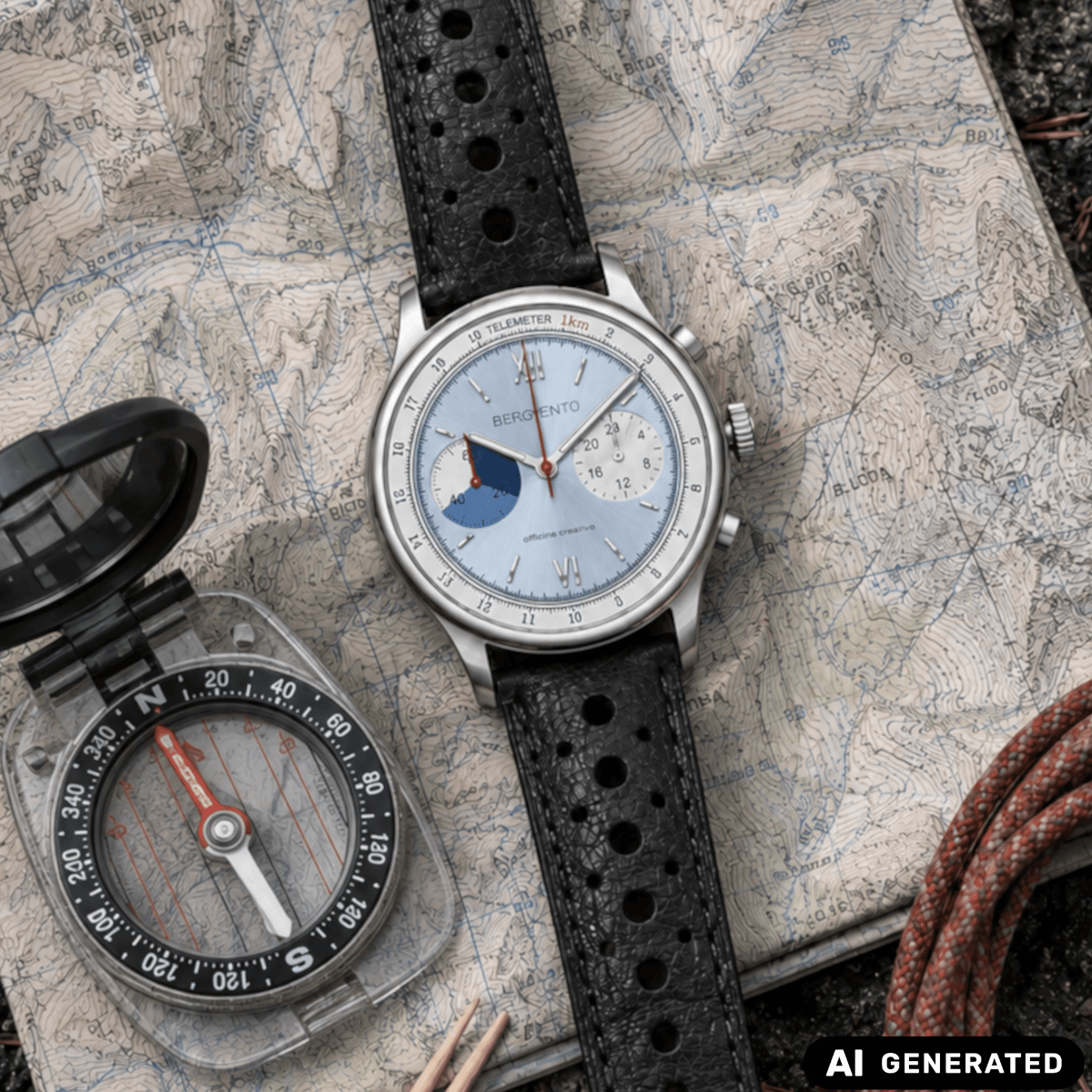 AI-generated watch bergvento wildspitze situated on a map